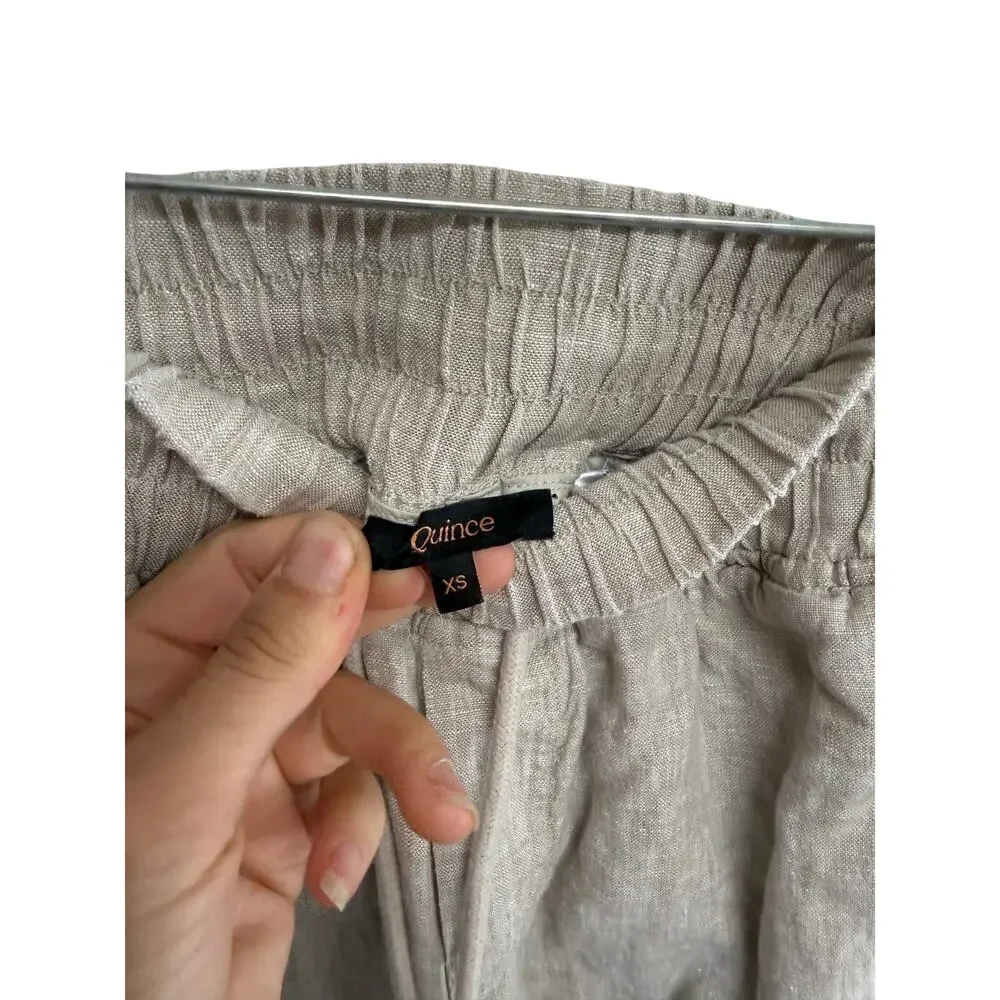 Quince Women XS Flax Stretchy Athletic Jogger Pants European Linen